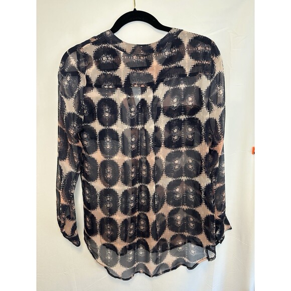 Charlie Jade Women Navy/Blush Chic Workwear, Silk, Casual, Flowy, Size S Sheer - Picture 7 of 12